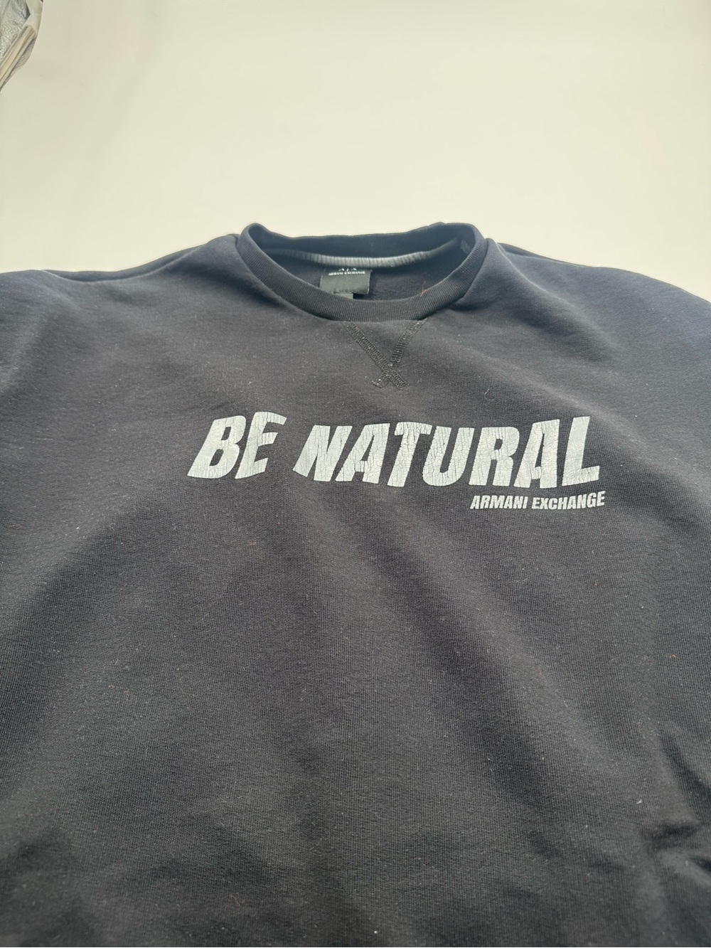 Armani Exchange Black Crewneck with Branded Neck Tags